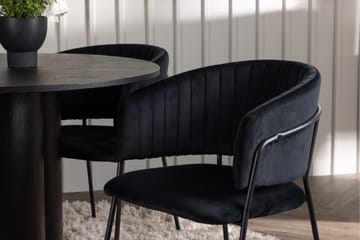 Olivia Matgrupp 110 cm Rund med 4 Selma Stolar - Svart - Products - Möbler - Bord & matgrupp - Matgrupp
