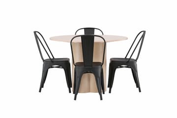 Olivia Matgrupp 110 cm Rund med 4 Tempe Stolar - Svart - Products - Möbler - Bord & matgrupp - Matgrupp
