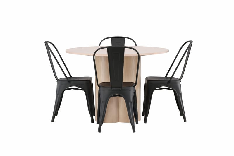 Olivia Matgrupp 110 cm Rund med 4 Tempe Stolar - Svart - Products - Möbler - Bord & matgrupp - Matgrupp