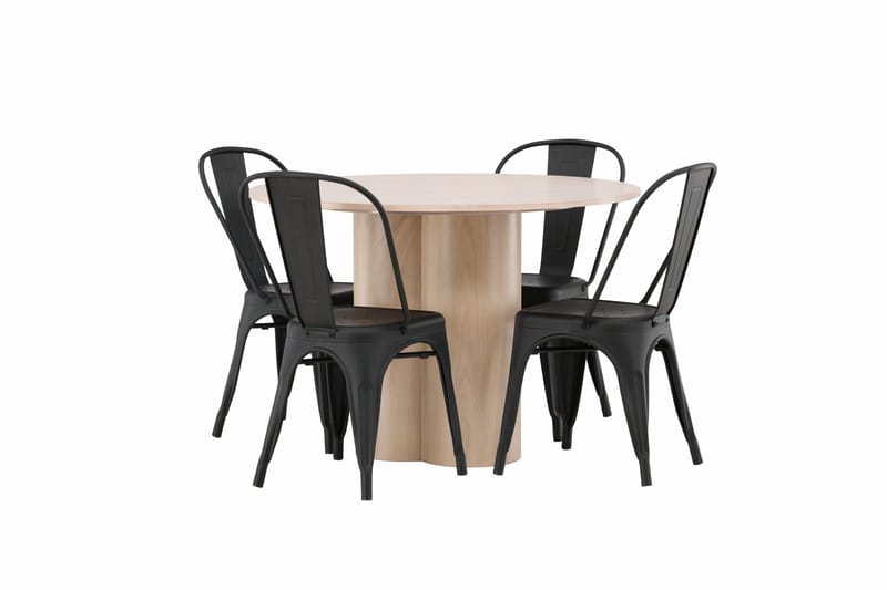 Olivia Matgrupp 110 cm Rund med 4 Tempe Stolar - Svart - Products - Möbler - Bord & matgrupp - Matgrupp