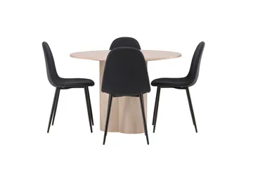 Olivia Matgrupp 110 cm Rund med 4 Polar stolar - Whitewash - Products - Möbler - Bord & matgrupp - Matgrupp