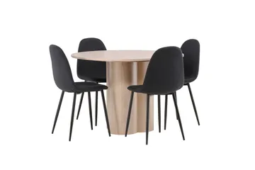 Olivia Matgrupp 110 cm Rund med 4 Polar stolar - Whitewash - Products - Möbler - Bord & matgrupp - Matgrupp