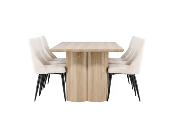 Olivia Matgrupp 210 cm Rektangulär med 6 Leone stolar - Whitewash/Beige - Products - Möbler - Bord & matgrupp - Matgrupp