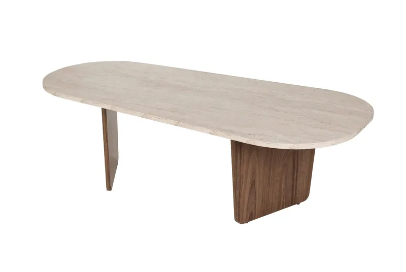 Omari Soffbord 130 cm - Travertin och valnöt - Products - Möbler - Bord & matgrupp - Soffbord