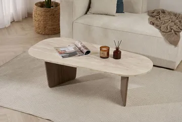 Omari Soffbord 130 cm - Travertin och valnöt - Products - Möbler - Bord & matgrupp - Soffbord