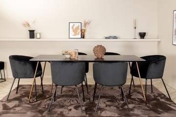 Petra Matgrupp 190 cm Rektangulär med 6 Berit stolar - Svart - Products - Möbler - Bord & matgrupp - Matgrupp