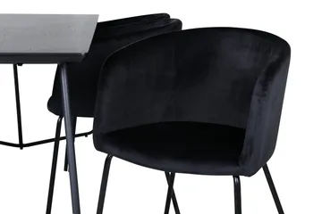 Petra Matgrupp 190 cm Rektangulär med 6 Berit stolar - Svart - Products - Möbler - Bord & matgrupp - Matgrupp