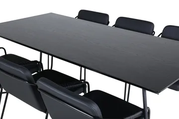 Petra Matgrupp 190 cm Rektangulär med 6 Tvista stolar - Svart - Products - Möbler - Bord & matgrupp - Matgrupp