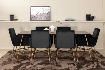 Petra Matgrupp 190 cm Rektangulär med 6 Petra stolar - Svart - Products - Möbler - Bord & matgrupp - Matgrupp