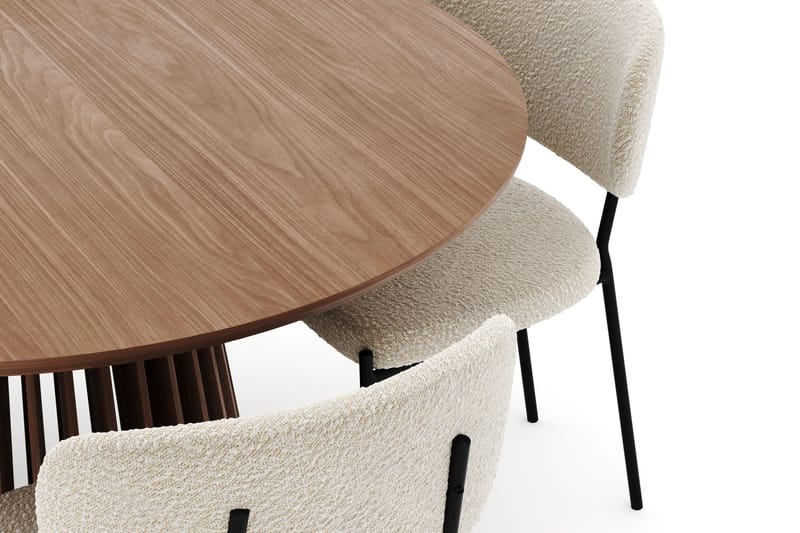 Peyra Runt Matbord 120 cm med 4 Gemmiano Stolar - Valnöt - Products - Möbler - Bord & matgrupp - Matgrupp
