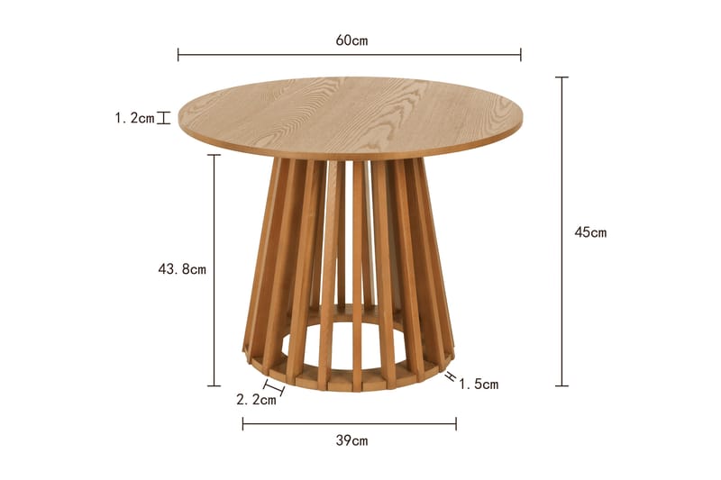 Peyra Soffbord Runt 60 cm Fanér - Ek - Products - Möbler - Bord & matgrupp - Soffbord