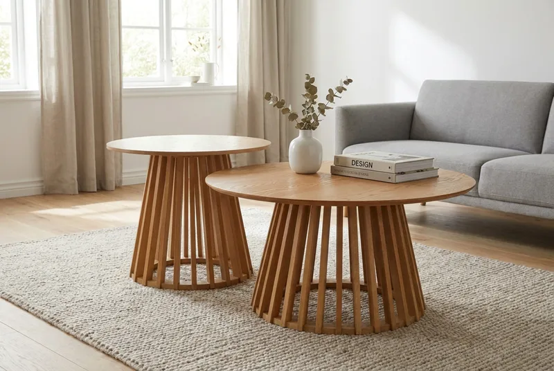 Peyra Soffbord Runt 60 cm Fanér - Ek - Products - Möbler - Bord & matgrupp - Soffbord
