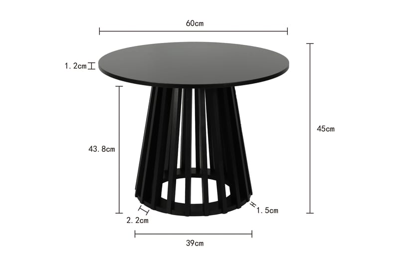 Peyra Soffbord Runt 60 cm Fanér - Svart - Products - Möbler - Bord & matgrupp - Soffbord