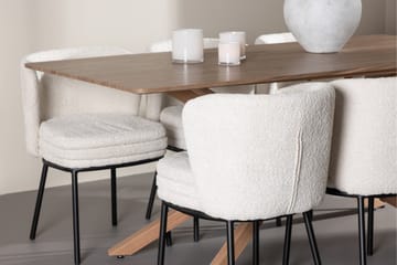 Piazza Matgrupp 180 cm Rektangulär med 6 Agnes stolar - Mocca/Vit - Products - Möbler - Bord & matgrupp - Matgrupp