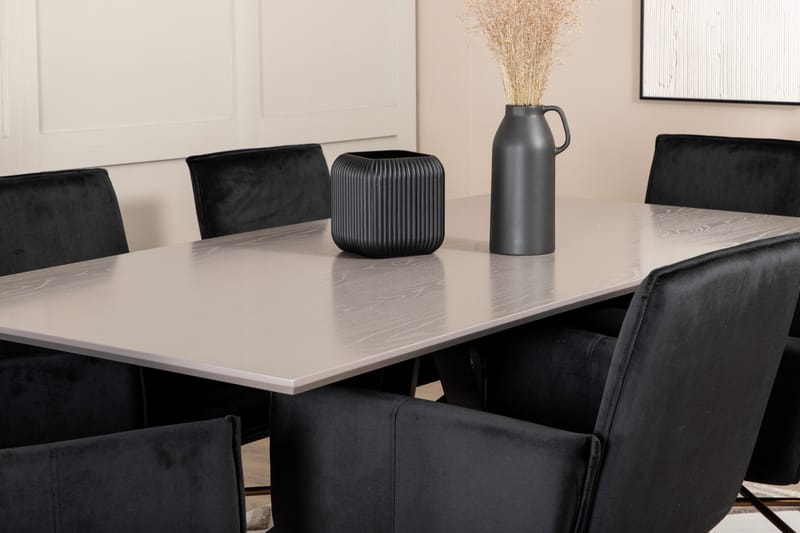 Piazza Matgrupp 180 cm Rektangulär med 6 Petra stolar - Svart - Products - Möbler - Bord & matgrupp - Matgrupp