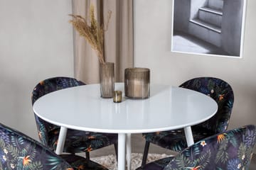 Plaza Matgrupp 100 cm Rund med 4 Velvet stolar - Svart - Products - Möbler - Bord & matgrupp - Matgrupp