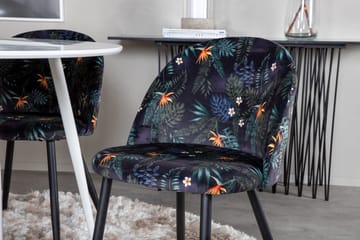 Plaza Matgrupp 100 cm Rund med 4 Velvet stolar - Svart - Products - Möbler - Bord & matgrupp - Matgrupp