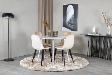 Plaza Matgrupp 100 cm Rund med 4 Polar stolar - Beige - Products - Möbler - Bord & matgrupp - Matgrupp
