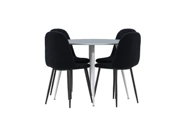 Plaza Matgrupp 100 cm Rund med 4 Polar stolar - Grå/Svart - Products - Möbler - Bord & matgrupp - Matgrupp
