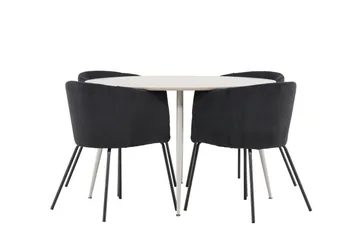 Plaza Matgrupp 120 cm Rund med 4 Berit stolar - Beige/Svart - Products - Möbler - Bord & matgrupp - Matgrupp