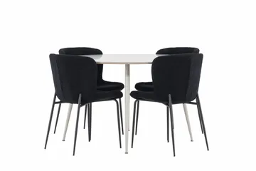 Plaza Matgrupp 120 cm Rund med 4 Modesto stolar - Beige/Svart - Products - Möbler - Bord & matgrupp - Matgrupp