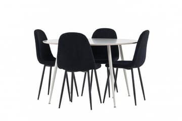 Plaza Matgrupp 120 cm Rund med 4 Polar stolar - Beige/Svart - Products - Möbler - Bord & matgrupp - Matgrupp