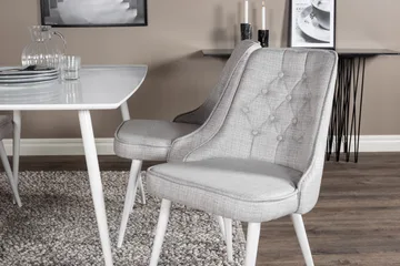 Polar Matgrupp 120 cm Rektangulär med 4 Velvet Deluxe stolar - Grå - Products - Möbler - Bord & matgrupp - Matgrupp