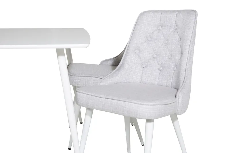 Polar Matgrupp 120 cm Rektangulär med 4 Velvet Deluxe stolar - Grå - Products - Möbler - Bord & matgrupp - Matgrupp