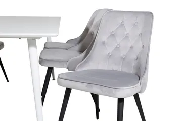 Polar Matgrupp 180 cm Rektangulär med 6 Velvet Deluxe stolar - Svart - Products - Möbler - Bord & matgrupp - Matgrupp