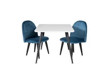 Polar Matgrupp 80 cm Rektangulär med 2 Velvet stolar - Svart - Products - Möbler - Bord & matgrupp - Matgrupp
