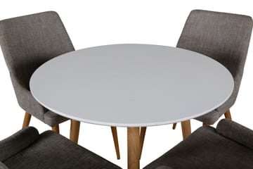 Polar Matgrupp 90 cm Rund med 4 Plaza stolar - Grå - Products - Möbler - Bord & matgrupp - Matgrupp