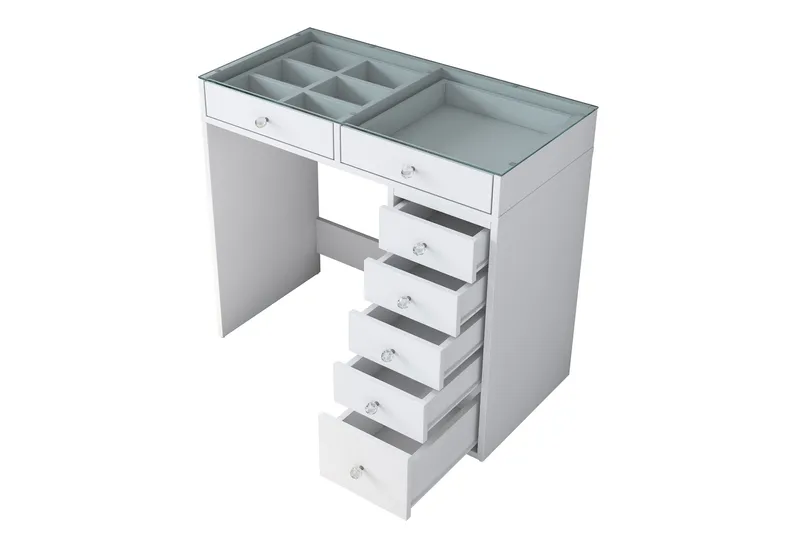 Ramender Sminkbord 90 cm - Glasskiva - Products - Möbler - Bord & matgrupp - Sminkbord & toalettbord