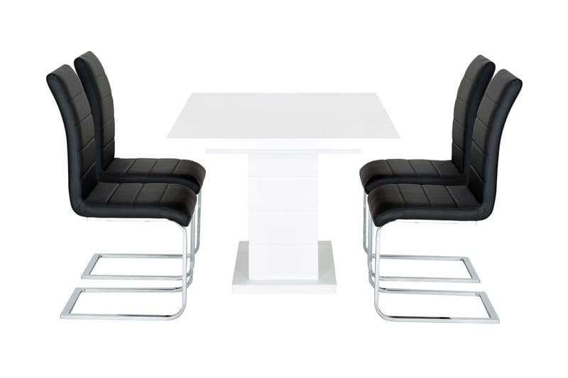 Ratliff Förlängningsbart Matgrupp 180 cm med 4 Cibus Stol - Vit/Svart - Products - Möbler - Bord & matgrupp - Matgrupp