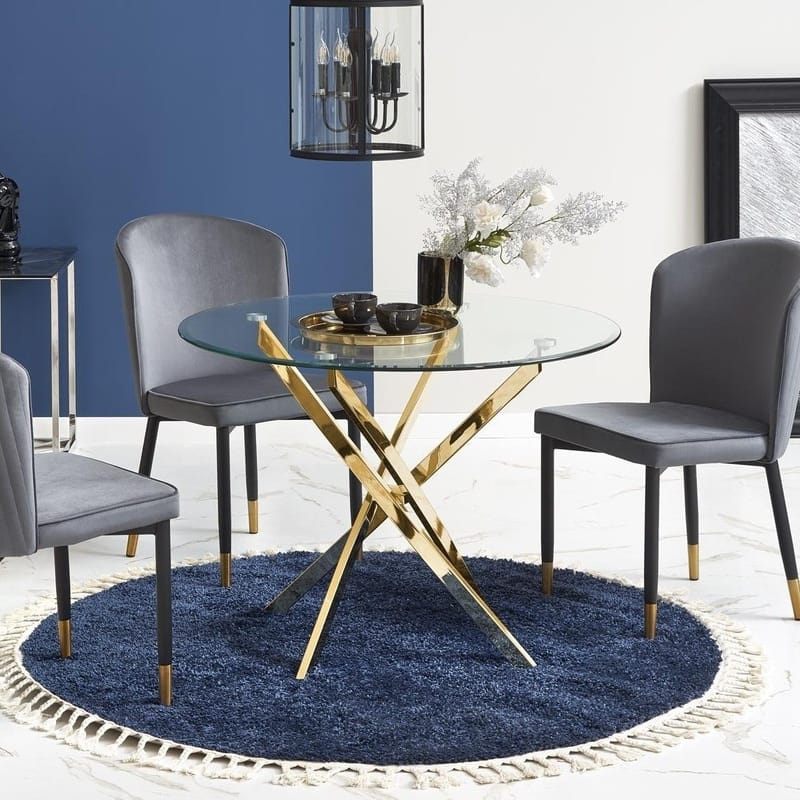 Raymond matbord Ø100 cm - Guld - Guld - Products - Möbler - Bord & matgrupp - Matbord & köksbord