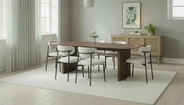 Richeto Matbord 240 cm med 6 Lucy Matstolar - Rökt ek / Vit Bouclé - Products - Möbler - Bord & matgrupp - Matgrupp