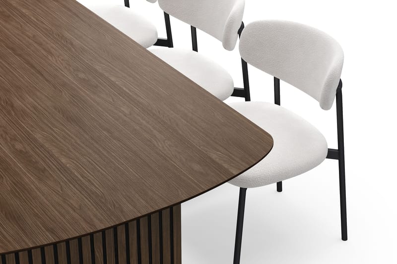 Richeto Matbord 240 cm med 6 Lucy Matstolar - Rökt ek / Vit Bouclé - Products - Möbler - Bord & matgrupp - Matgrupp