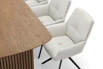 Richeto Matgrupp 180 cm med 6 Torsby Snurrstolar - Naturlig finish/Ljusbeige - Products - Möbler - Bord & matgrupp - Matgrupp