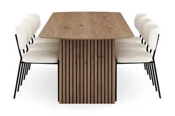 Richeto Matgrupp 240 cm med 6 Gemmiano Matstolar - Naturlig finish - Products - Möbler - Bord & matgrupp - Matgrupp