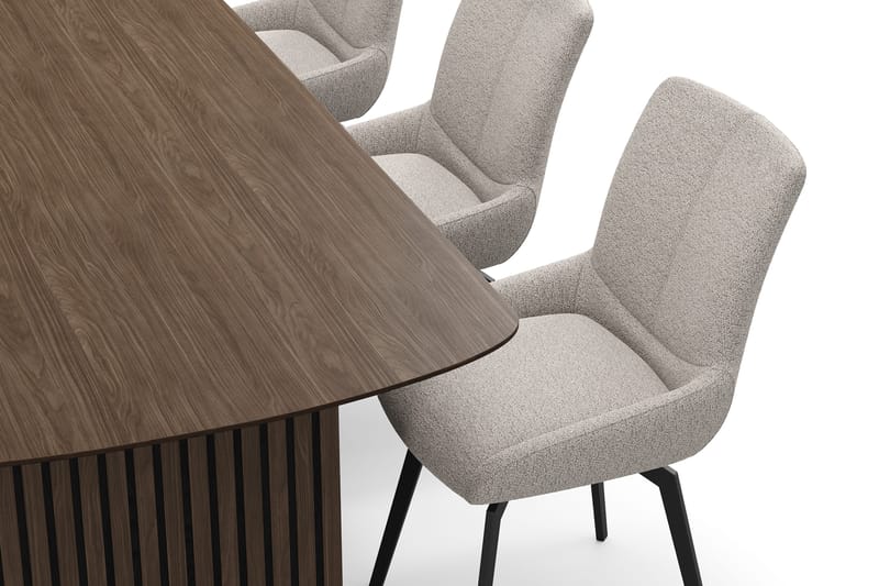 Richeto Matgrupp 240 cm med 6 Mora Snurrstolar - Rökt ek/Mörkbeige - Products - Möbler - Bord & matgrupp - Matgrupp