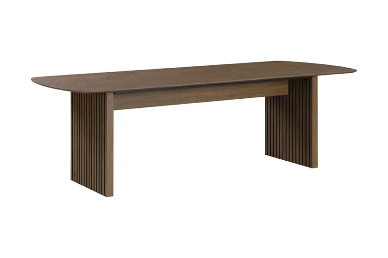 Richeto Matgrupp 240 cm Rökt ek med 6 Molly Matstolar - Rökt ek/Svart/Greige - Products - Möbler - Bord & matgrupp - Matgrupp