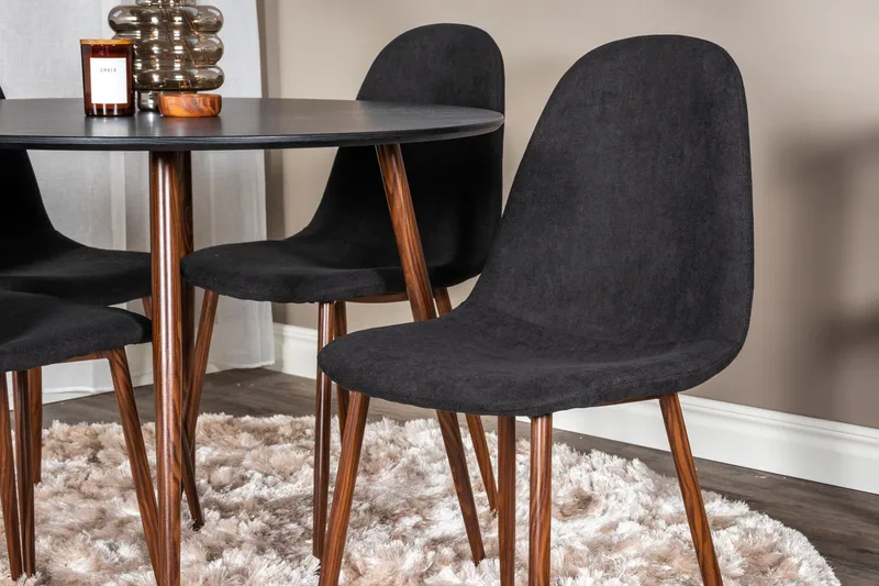 Ridones Matgrupp inkl 4 Ypas Stolar - Svart/Brun - Products - Möbler - Bord & matgrupp - Matgrupp