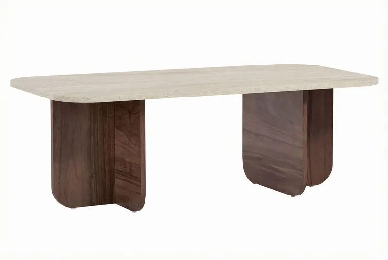 Salrin Soffbord 120x41x60 cm - Travertin, Venezia-valnöt - Products - Möbler - Bord & matgrupp - Soffbord