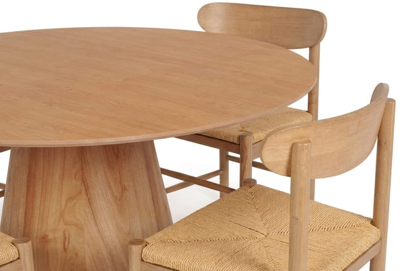 Siena Matgrupp runt 130 cm Ek med 6 Malte Matstolar - Products - Möbler - Bord & matgrupp - Matgrupp