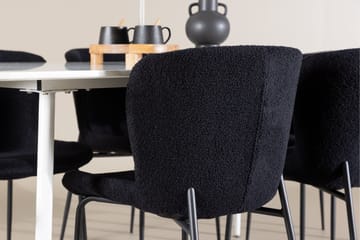 Silar Matgrupp 180 cm Rektangulär med 6 Modesto stolar - Vit/Svart - Products - Möbler - Bord & matgrupp - Matgrupp