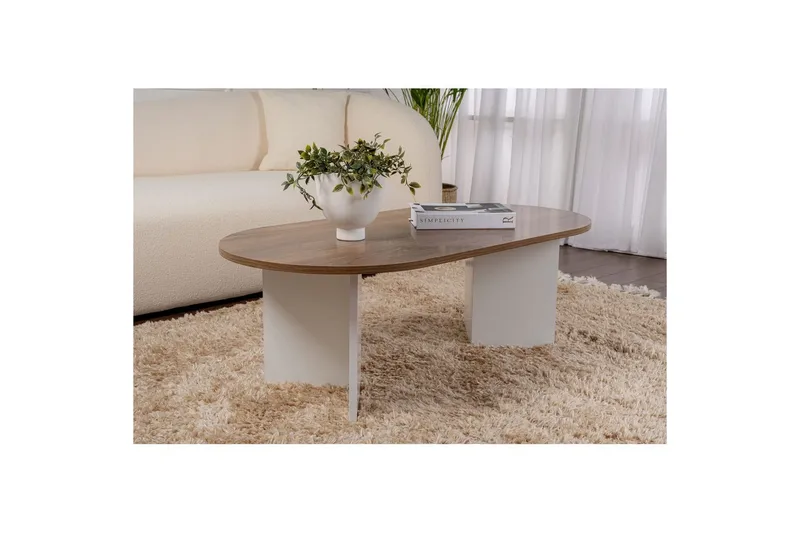 Soffbord Hasina Valnöt Vit - Valnöt Vit - Products - Möbler - Bord & matgrupp - Soffbord