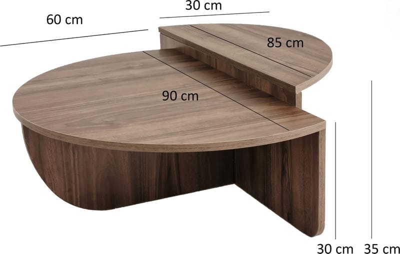 Soffbord i Valnöt 90 x 90 cm - Podium - Valnöt imitation - Products - Möbler - Bord & matgrupp - Soffbord