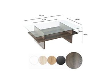 Soffbord Rubby Rektangel Valnöt / Transparent - Valnöt / Transparent - Products - Möbler - Bord & matgrupp - Soffbord