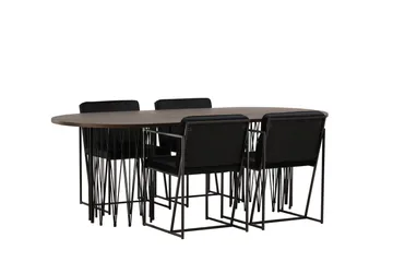 Stone Matgrupp 220 cm Oval med 4 Richmond stolar - Svart - Products - Möbler - Bord & matgrupp - Matgrupp