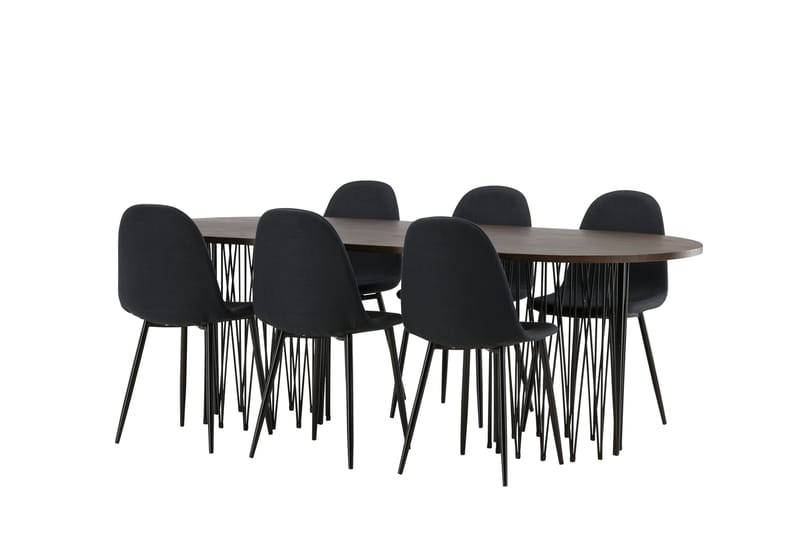Stone Matgrupp 220 cm Oval med 6 Polar stolar - Svart - Products - Möbler - Bord & matgrupp - Matgrupp