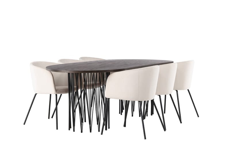 Stone Matgrupp 220 cm Rektangulär med 6 Berit stolar - Beige - Products - Möbler - Bord & matgrupp - Matgrupp